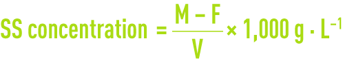 Formula: SS liquid sludge - filtration method