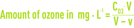Formula: ozone absorption test - amount ozone mg · L–1