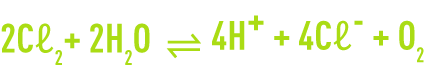 Formula: Oxidation-reduction - chlorine to the Cℓ- anion state water