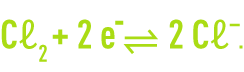 Formula: Oxidation-reduction - chlorine to the Cℓ- anion state