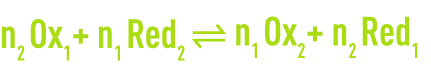 Formula: Oxidation-reduction - n2 Ox1 + n1 Red2