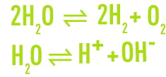 Formula: Oxidation-reduction - water diagram