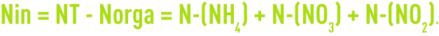 Formula: global or total nitrogen (inorganic nitrogen)