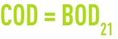 Formula: carbonaceous pollution COD=BOD21