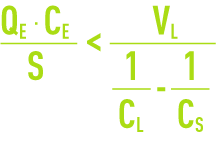 Formula: Influence of solids VL being the sedimentation rate
