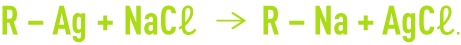Formula: ion exchange - reversible reaction saturated with silver ions