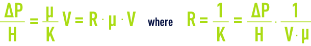 Formula: In-depth filtration Darcy’s equation