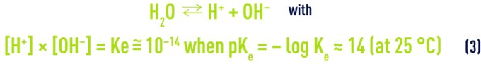 Formula:  pHS - The equilibriums  and their thermodynamic constants - water ionisation
