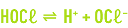 Formula: dissociation of the hypochlorous acid