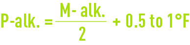 Formula: Amount of lime - excessively high M-alk