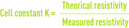 formula: characteristic solution constants - Calibrating resistivity metres