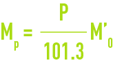 formula: Characteristic constants of gases - mass of the litre Mp