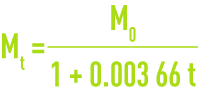 formula: Characteristic constants of gases - mass of the litre Mt