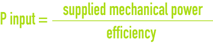 formula: Asynchronous motors - Rated power. Input power
