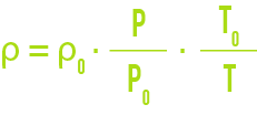 Formula: Discharge of opening and short tubes - absolute temperature