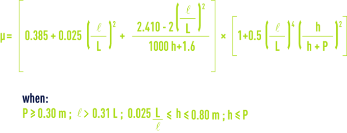 Formula: weirs  - End contraction weir