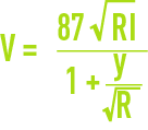 Formula: Water flow through channels - Bazin formula