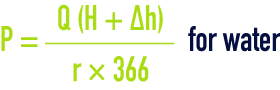 Formula: pomps - power to be delivered