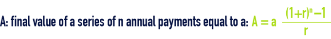 formula: algebra – Arithmetic Annual instalments