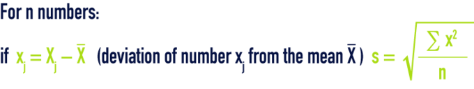 formula: statistics - Standard deviation SD
