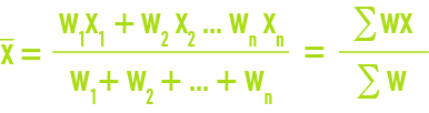 formula: statistics - Weighted arithmetic mean