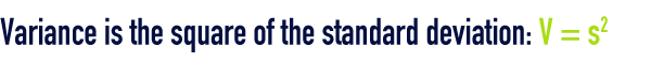 formula: statistics - Variance V