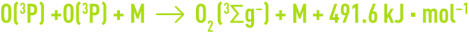 Formula: ozone generation - recombination of intermediate radicals and the breakdown of the ozone