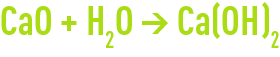 Formula: lime - slaking quick lime