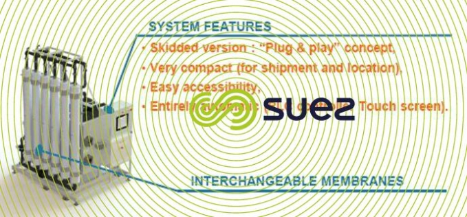 water treatment system by pressurized out/in ultrafiltration modules -Ultrazur Smartrack schema